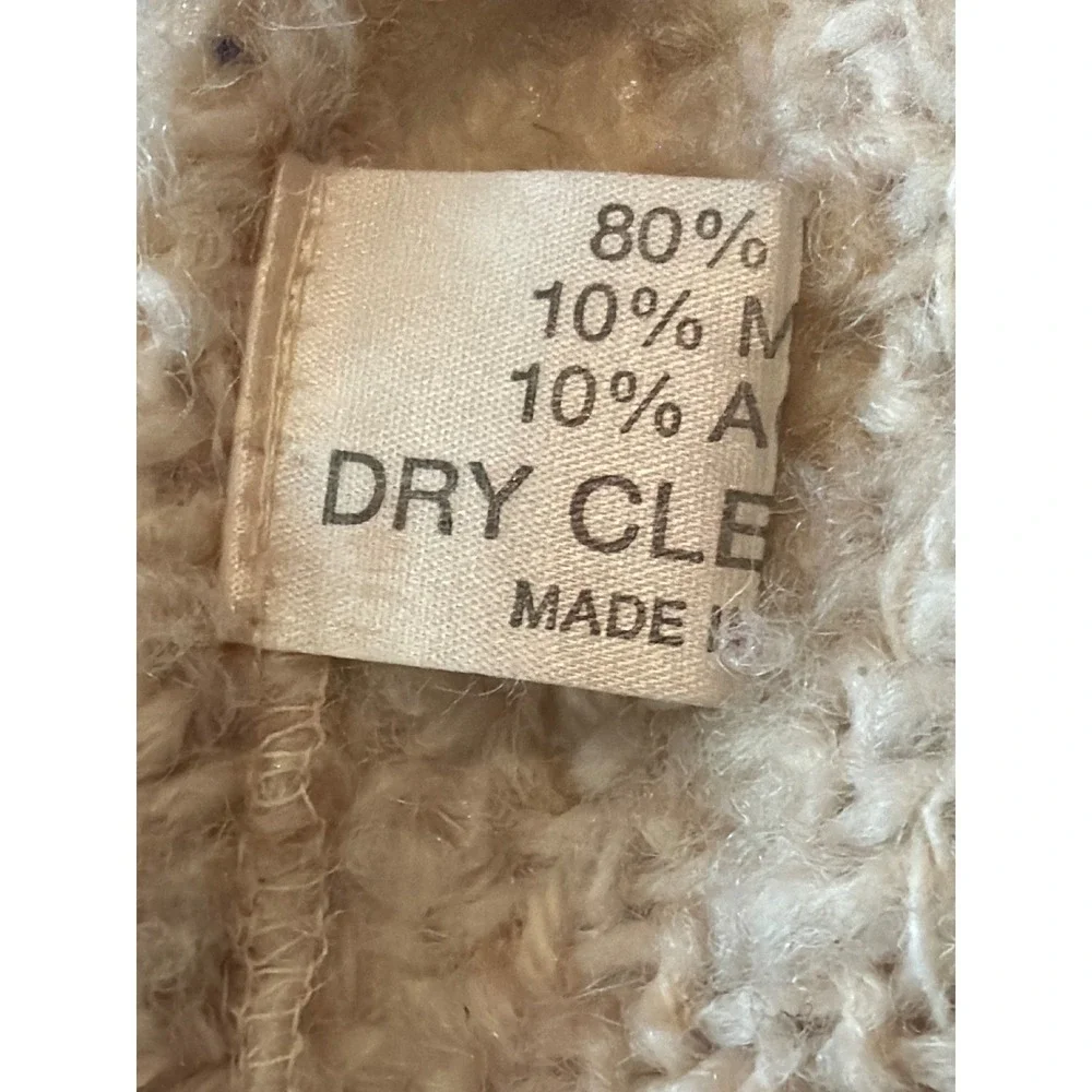 VTG The Scotch House Cream Wool Blend Dolman Cape Coat Open Front Heritage - Picture 8 of 9